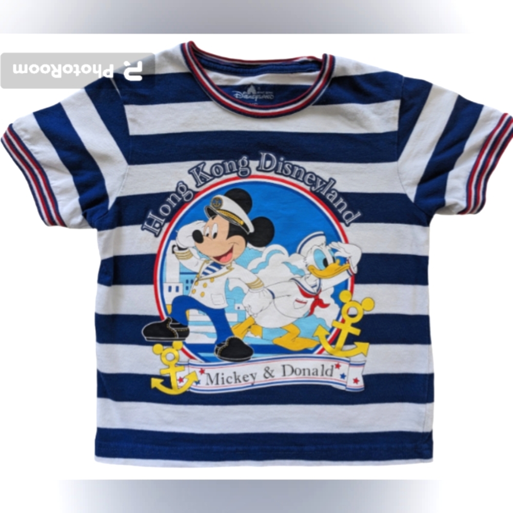 Disneyland Hong Kong top child T-shirt Mickey Donald nautical cotton XS